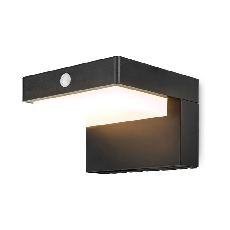 Brendz wandlamp Lima LED solar verlichting met sensor zwart