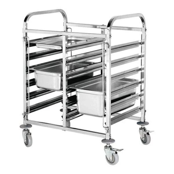 EMGA Regaalwagen Caterchef | 12x GN 1/1 | Tussenruimte 80mm | 741x550x965mm | RVS