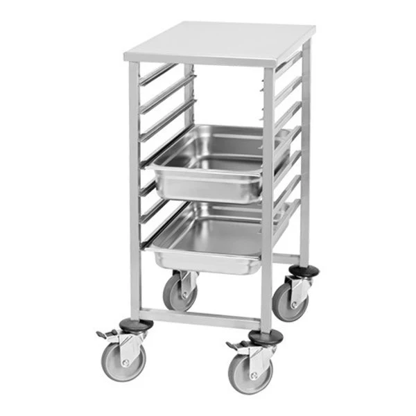 EMGA Regaalwagen | 7x GN 1/1 | Werkplateau | Tussenruimte 75mm | 455x635x900mm | RVS