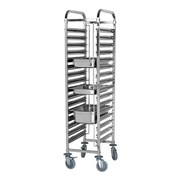 EMGA Regaalwagen | 16x GN 1/1 | Tussenruimte 80mm | 380x550x1735mm | RVS