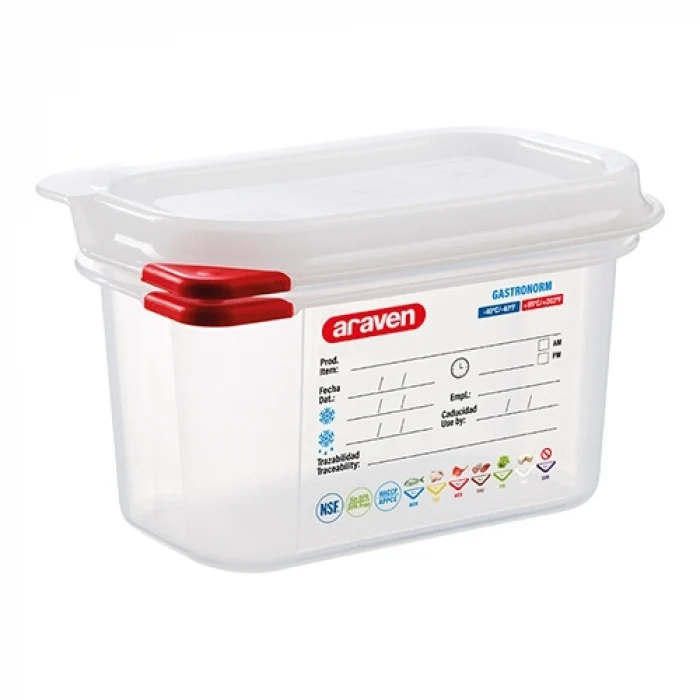 Araven Voedseldoos GN 1/9 | 100(H)mm | HACCP