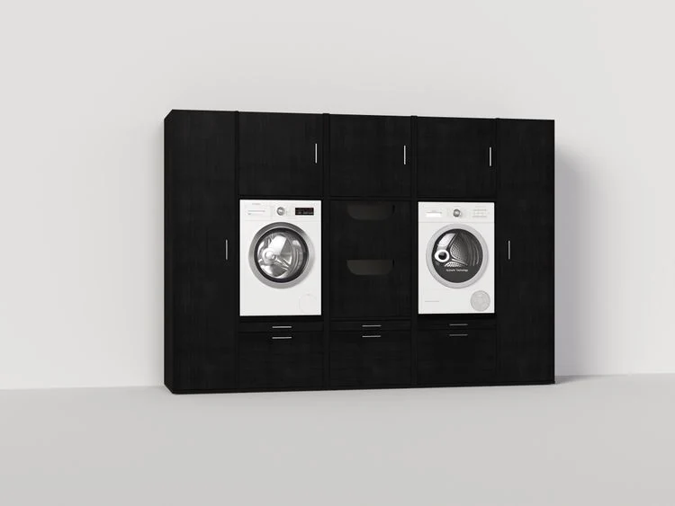 Wastoren kastenwand met lades zwart 65x291x207cm
