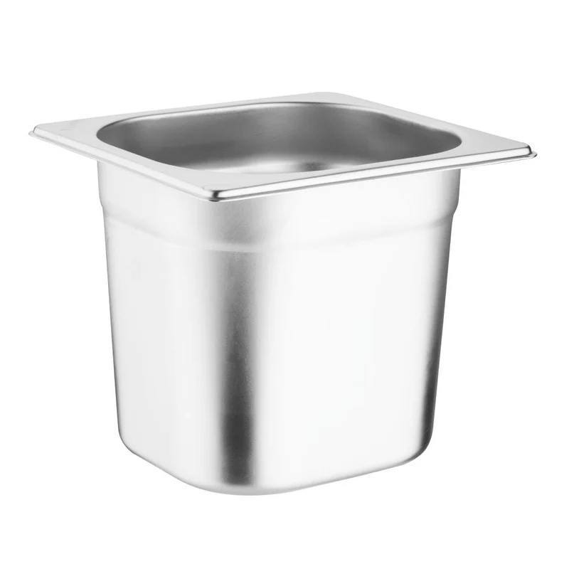 Vogue RVS Gastronormbakset met deksels 1/6 (6 stuks)