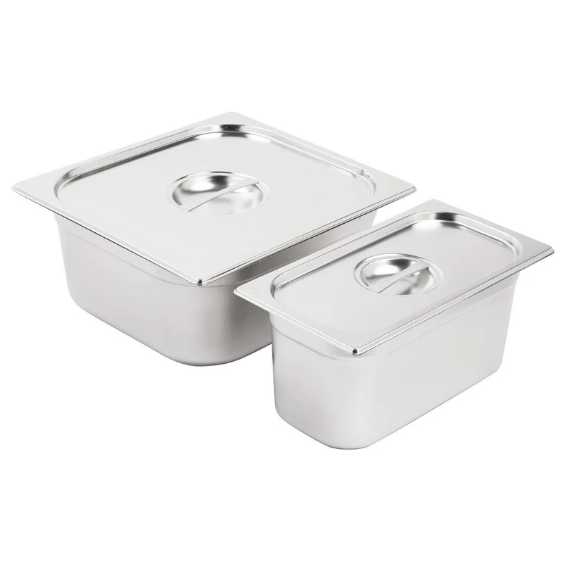Vogue RVS Gastronormbakken Set 1/3 en 2/3 Met Deksels