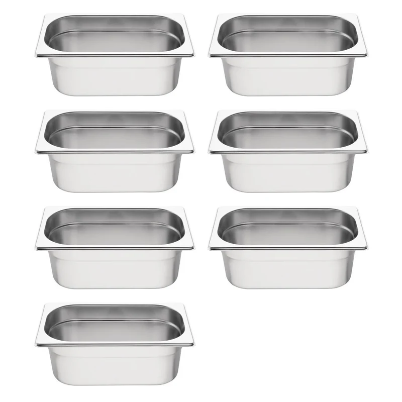 Vogue GN Gastronormbakken set 7x GN 1/4 (7 stuks)