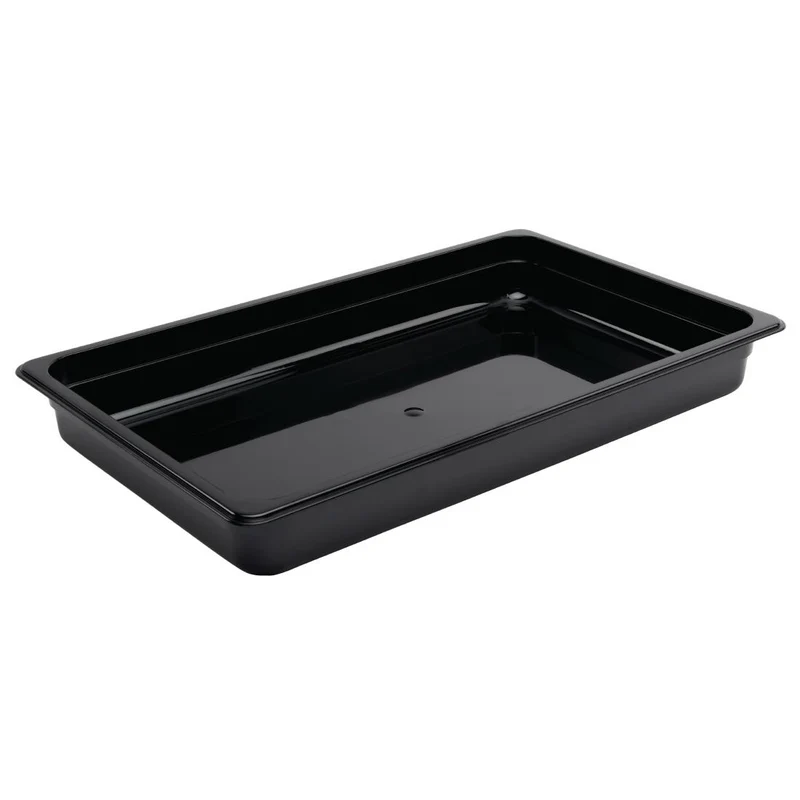 Vogue Polycarbonaat Gastronormbak | Zwart | GN 1/1 65mm(H)