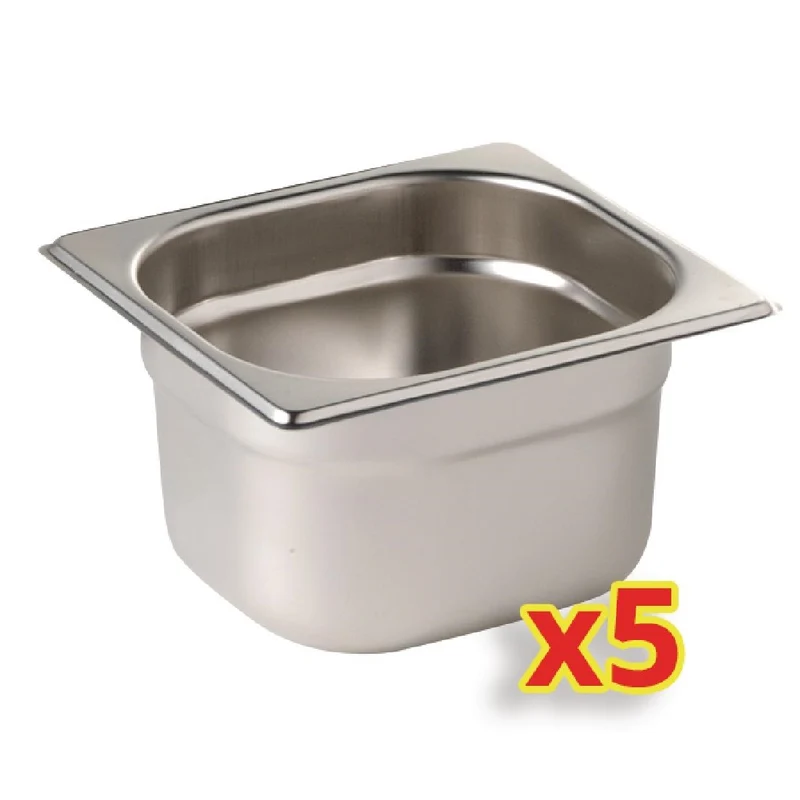 Vogue set GN 1/6 Gastronormbakken (5 stuks)