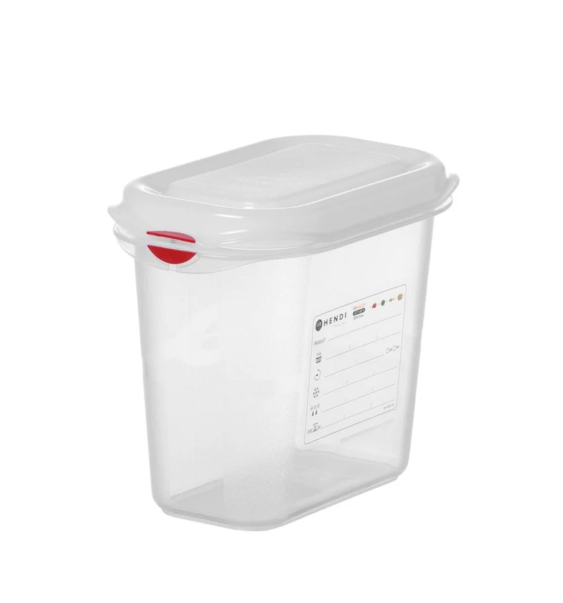 Gastronormbak Polypropyleen HACCP | HENDI | GN 1/9 | 1,5L | Voedseldoos | 176x108x(H)150mm