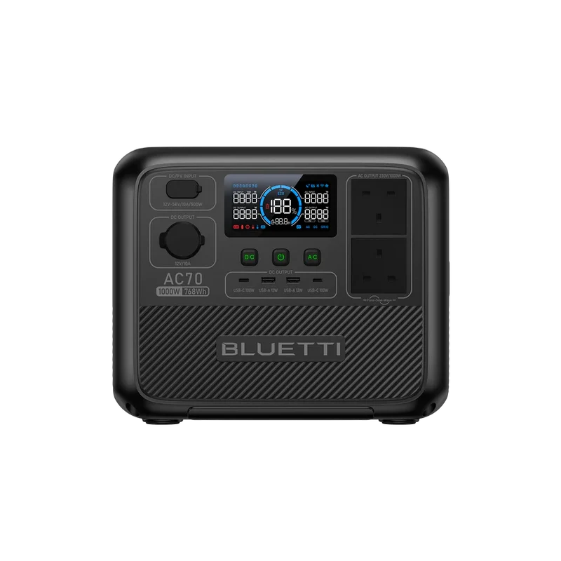 BLUETTI AC70 Portable Power Station | 1000W 768Wh | UK Plug