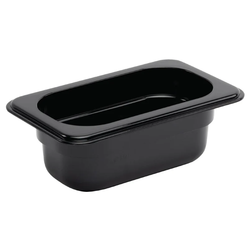 Vogue Polycarbonaat Gastronormbak | Zwart | GN1/9 65mm(H)