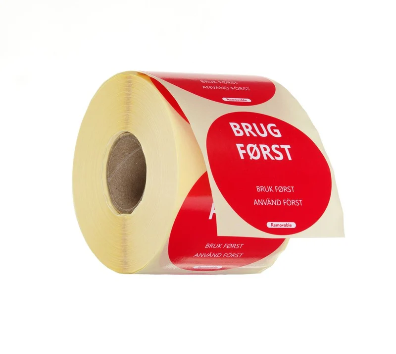 Voedselveiligheidsstickers | Multifunctioneel | Eenvoudig verwijderbaar | "EERST GEBRUIKEN" | HENDI | Rood | 500 st