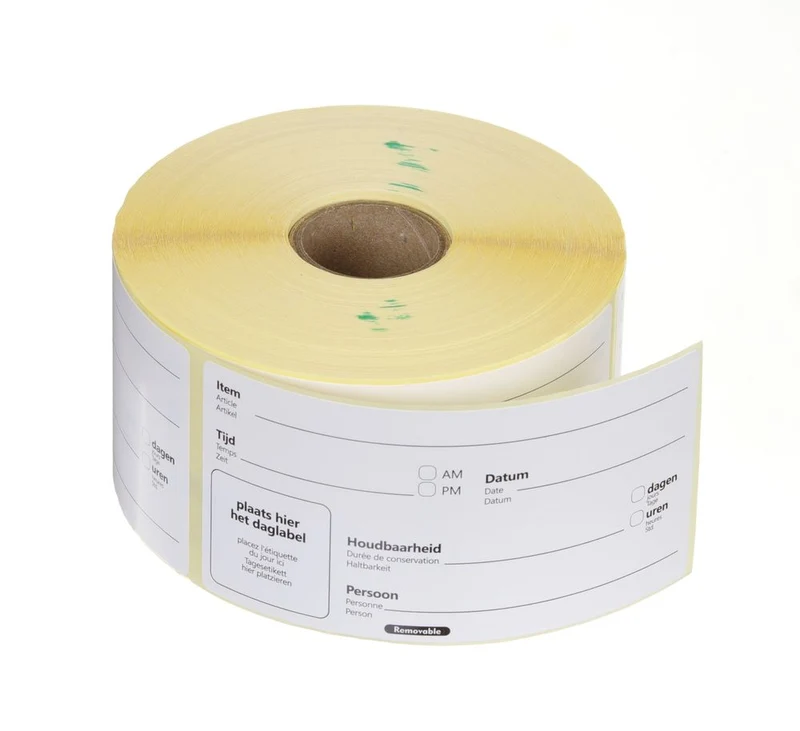 Houdbaarheidsstickers | Multifunctioneel | Eenvoudig te verwijderen | HENDI | Wit | 500 st. | 100x50mm
