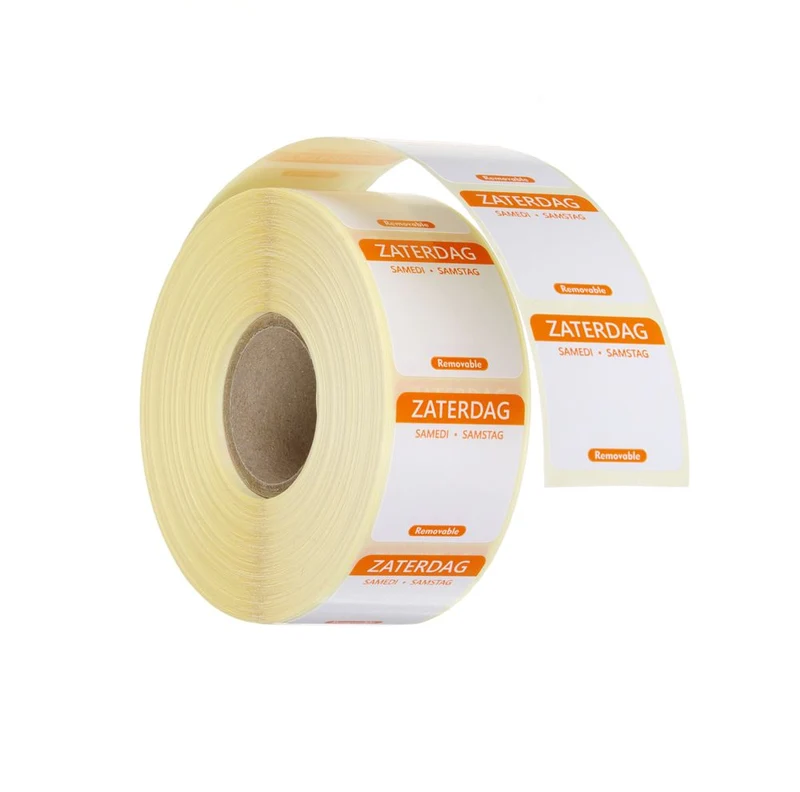 Voedselveiligheidsstickers | Multifunctioneel | Eenvoudig verwijderbaar | HENDI | Zaterdag | Oranje | 1000 st. | 25x25mm