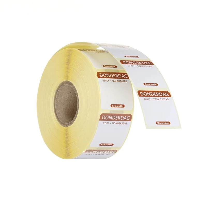 Voedselveiligheidsstickers | Multifunctioneel | Eenvoudig verwijderbaar | HENDI | Donderdag | Bruin | 1000 st. | 25x25mm