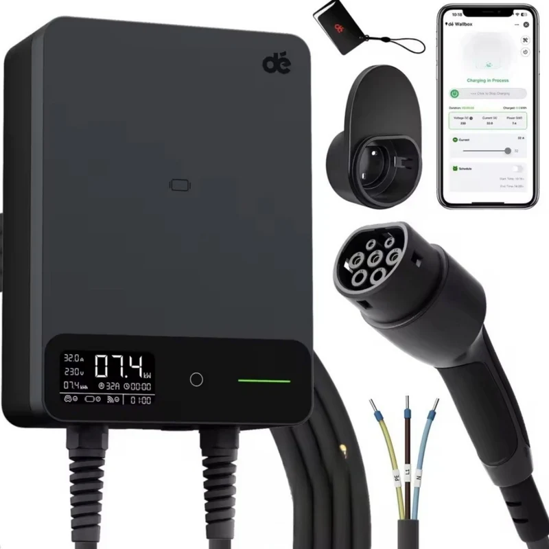 Wallbox Home 7,4 kW – 1-Fase Mobiele Lader met App & RFID