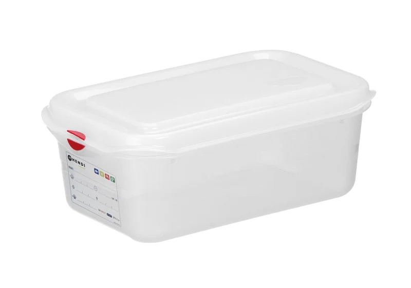 Gastronormbak Polypropyleen HACCP | HENDI | GN 1/4 | 2,8L | Voedseldoos | 265x162x(H)100mm