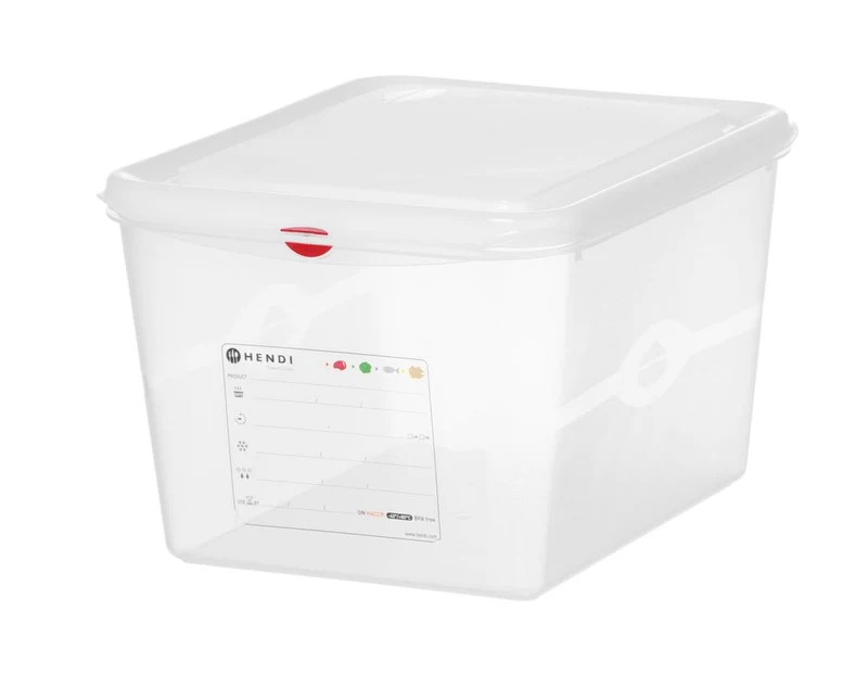 Gastronormbak Polypropyleen HACCP | HENDI | GN 1/2 | 12,5L | Voedseldoos | 325x265x(H)200mm