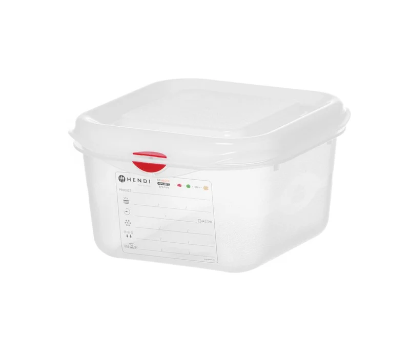 Gastronormbak Polypropyleen HACCP | HENDI | GN 1/6 | 1,7L | Voedseldoos | 176x162x(H)100mm