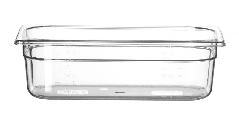Gastronormbak Polycarbonaat | HENDI | Profi Line | GN 1/3 | 4L | Transparant | 325x176x(H)100mm