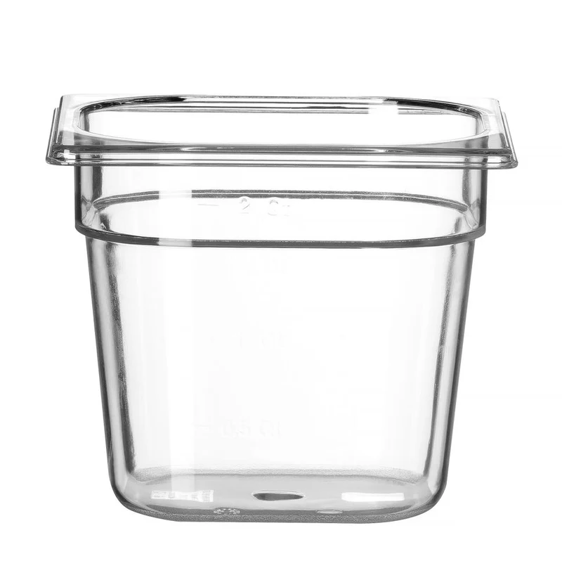 Gastronormbak Polycarbonaat | HENDI | Profi Line | GN 1/6 | 2,4L | Transparant | 176x162x(H)150mm