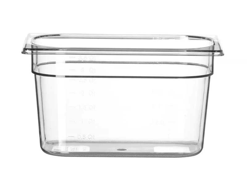 Gastronormbak Polycarbonaat | HENDI | Profi Line | GN 1/4 | 5,5L | Transparant | 265x162x(H)200mm
