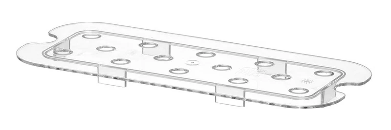Geperforeerde roosters voor Gastronormbak Polycarbonaat | HENDI | Profi Line | GN 1/3 | Transparant | 266x116mm
