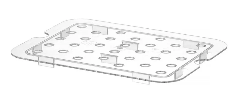 Geperforeerde roosters voor Gastronormbak Polycarbonaat | HENDI | Profi Line | GN 1/2 | Transparant | 265x206mm