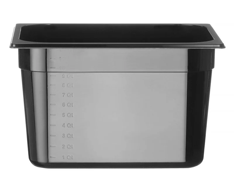 Gastronormbak GN 1/2 Polycarbonaat | HENDI | Profi Line | 12,5L | Zwart | 325x265x(H)200mm