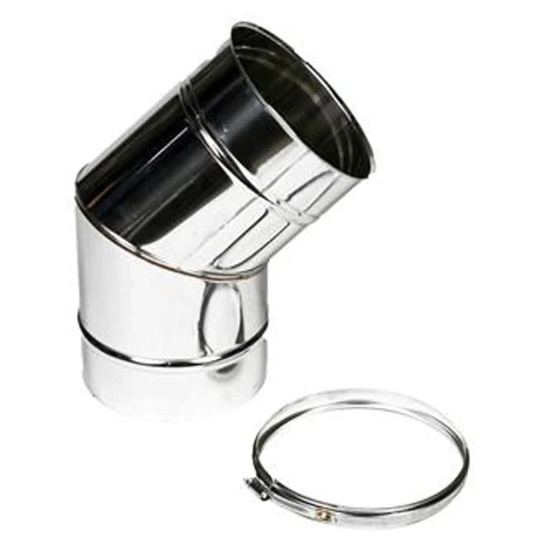 Bocht Ø125 mm – 45° – Enkelwandig RVS