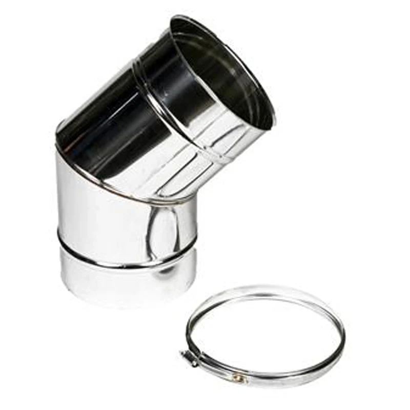Bocht Ø150 mm – 45° – Enkelwandig RVS