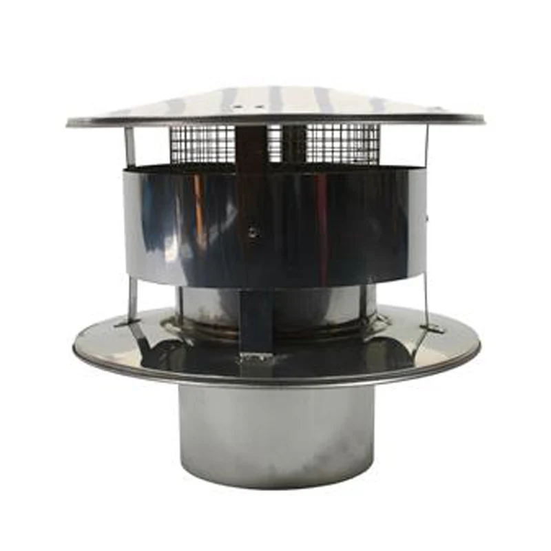 Trekkap Ø150 mm met gaas – Enkelwandig RVS