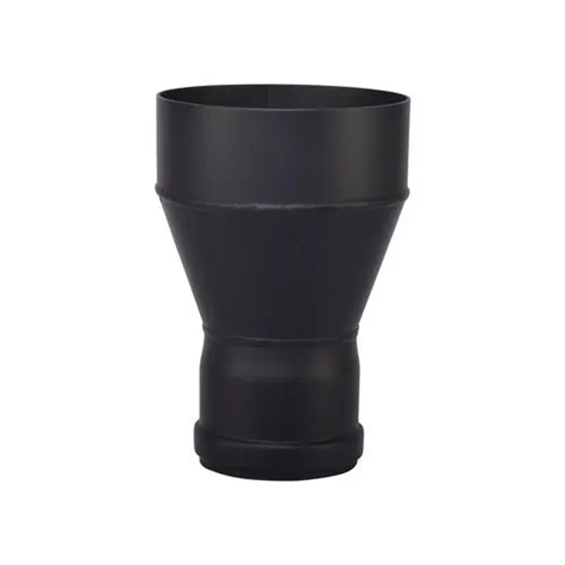 Verloop 100/130 – Pelletkachelafvoer – Zwart staal