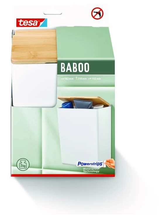 Tesa Baboo opbergbox rechthoek kunststof dubbel wit