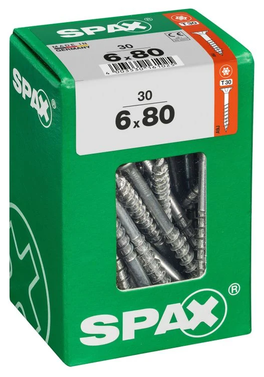 Spax schroef T-star plus verzonken kop 6x80mm 30st