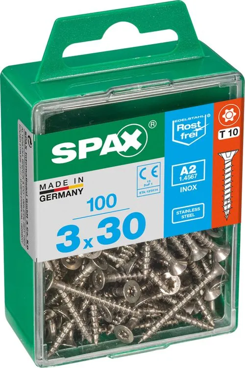 Spax A2 schroef T-star plus verzonken kop 3x30mm 100st