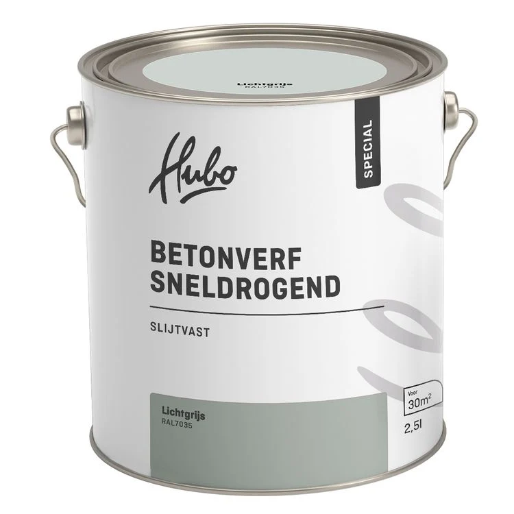 Hubo betonverf zijdeglans RAL7035 lichtgrijs 2,5L