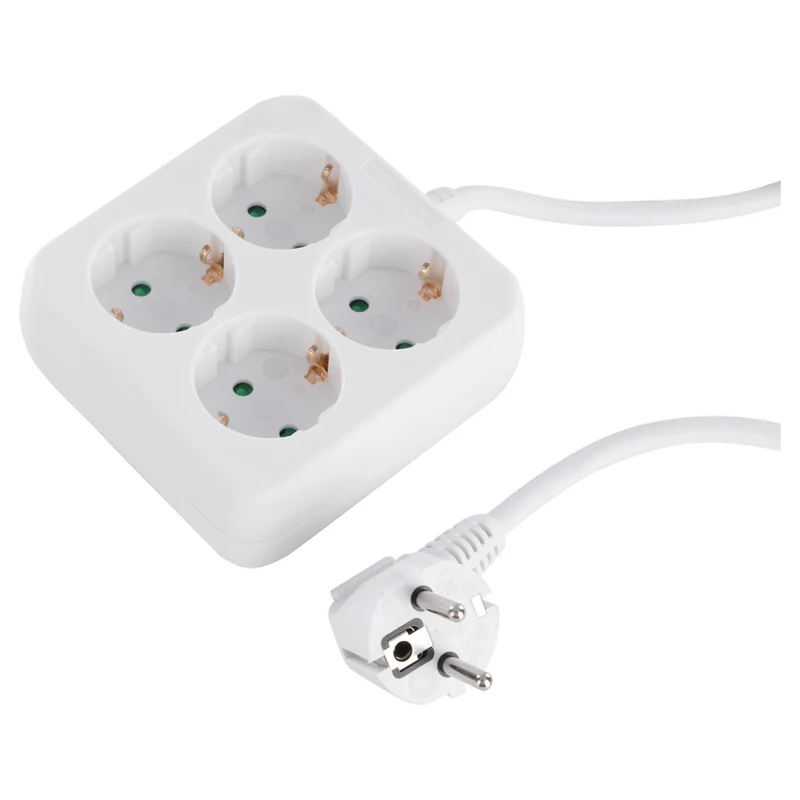 Q-Link stekkerdoos 4-voudig 4x geaard wit 1,5m