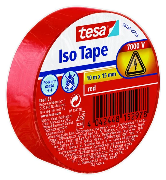 Tesa isolatietape rood 15mm 10m
