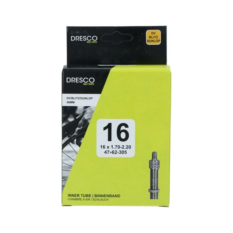 Dresco binnenband 16 inch DV-40mm 47/62-305 zwart, zilver