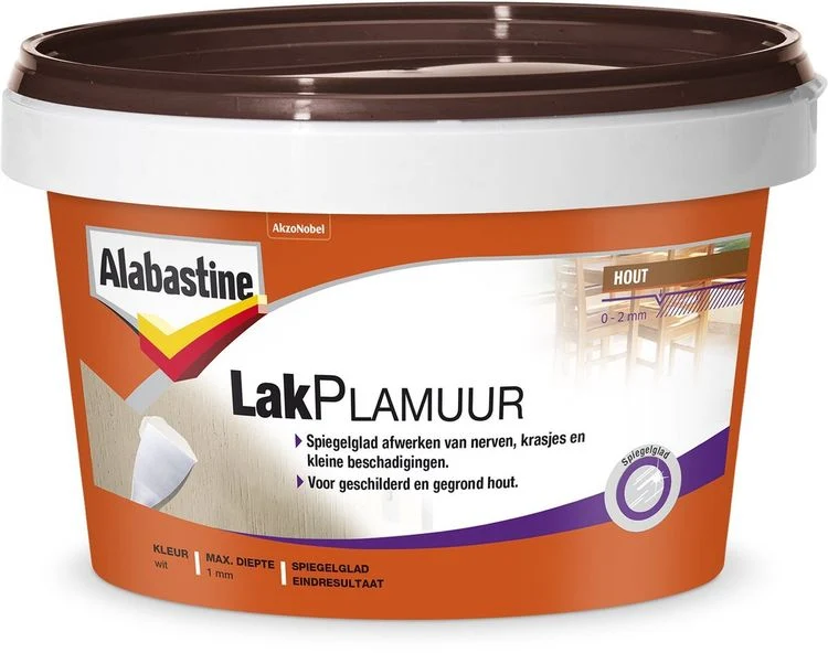 Alabastine lakplamuur snelhardend wit 800gr