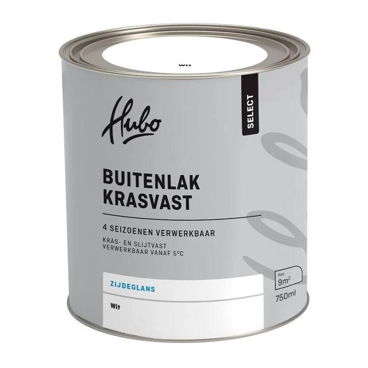 Hubo Select buitenlak zijdeglans wit 750ml