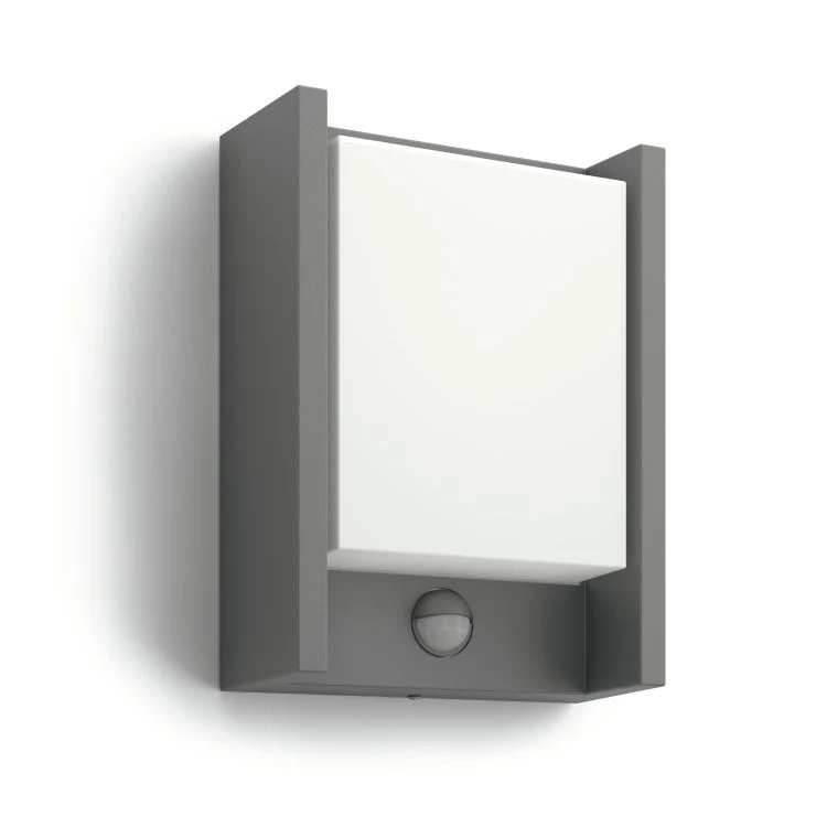 Philips LED wandbuitenlamp Arbour met bewegingssensor 3,8W antraciet