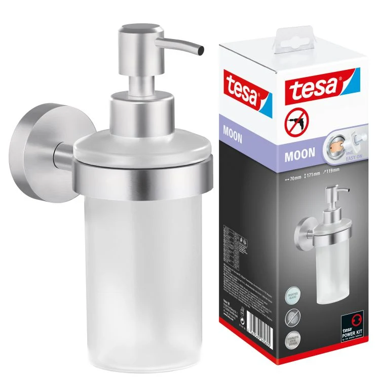 Tesa Moon zeepdispenser RVS enkel zilver 200ml