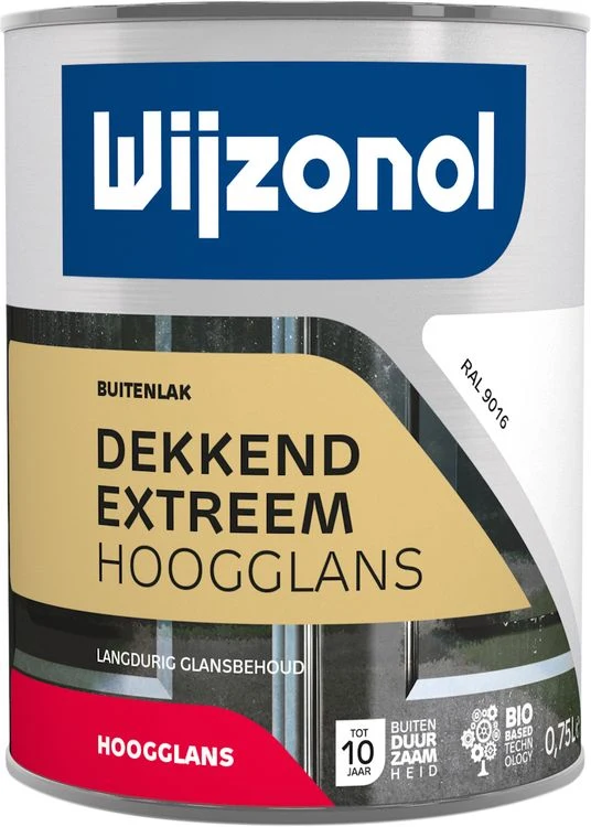 Wijzonol Extreem lak hoogglans RAL9016 verkeerswit 750ml