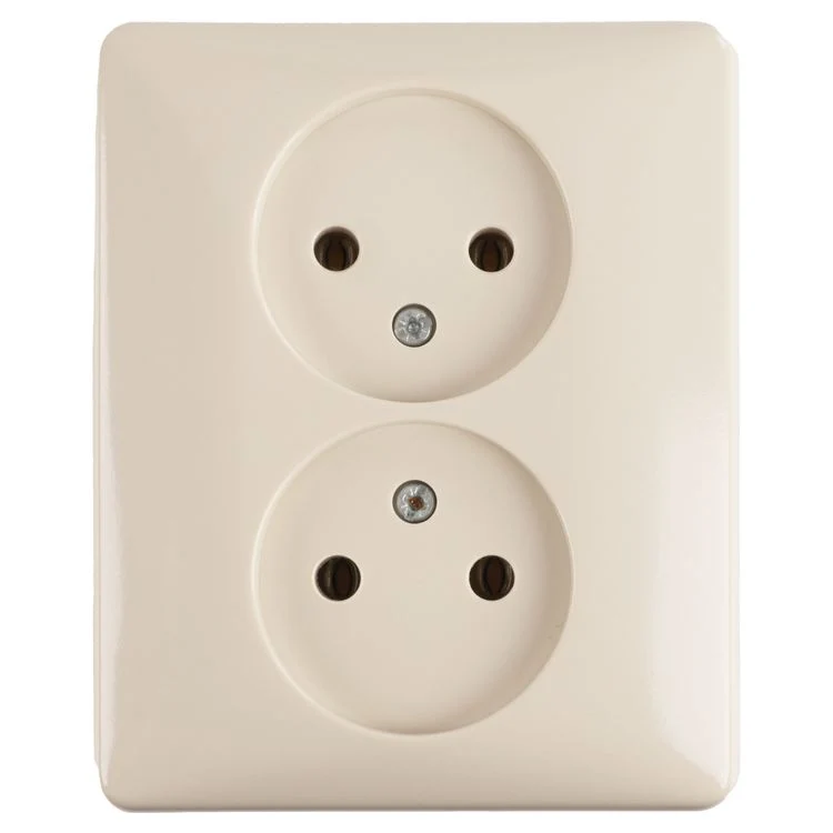 PeHa Standard inbouw contactdoos 2-voudig crème