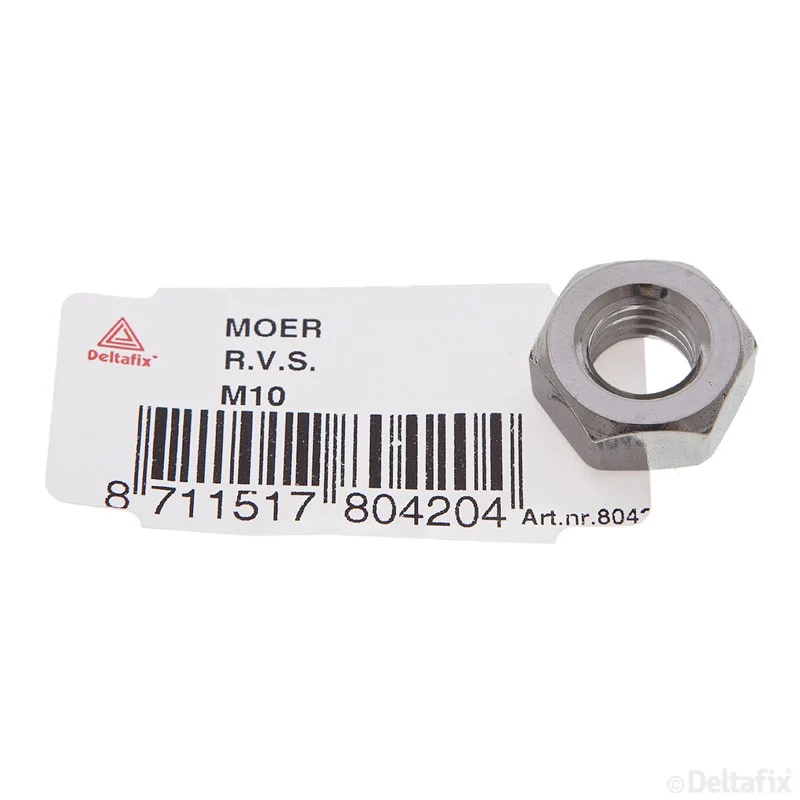 Deltafix zeskantmoer RVS M10