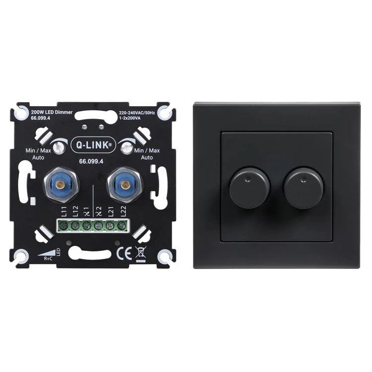 Q-Link inbouw leddimmer zwart 200W