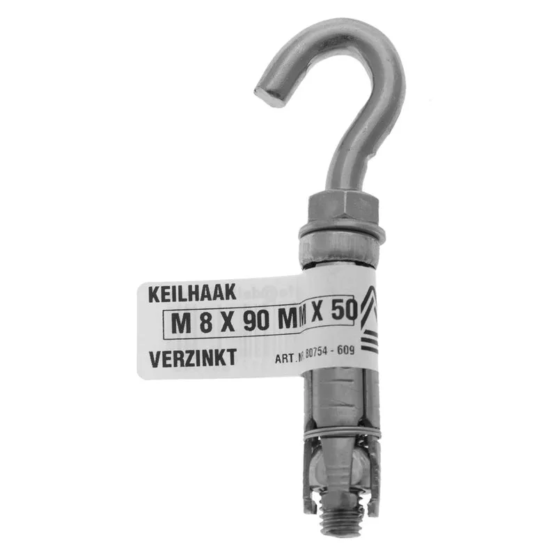 Deltafix keiltrekhaak verzinkt M8x90x50cm