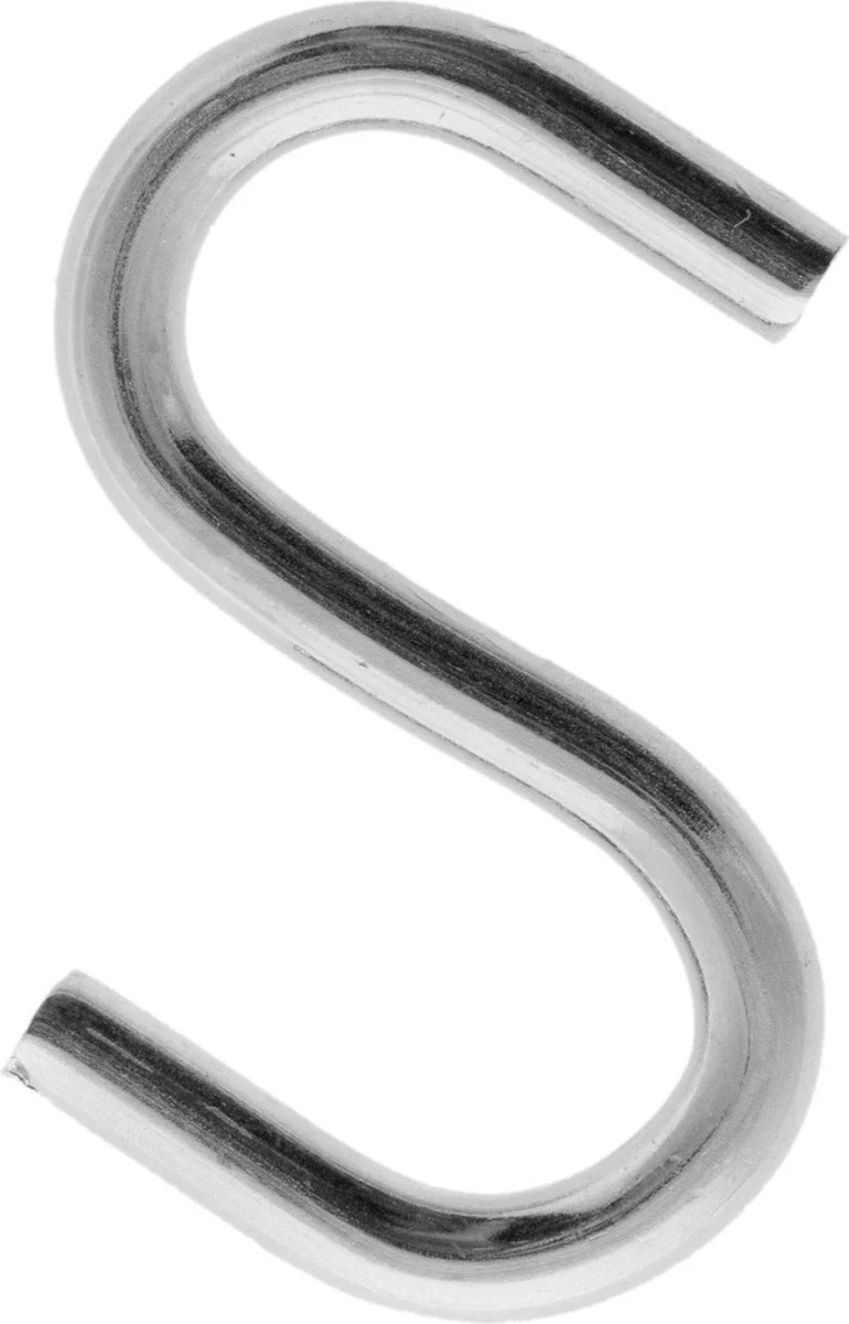 Deltafix S-haak verzinkt zilver 4,0x35mm 4st