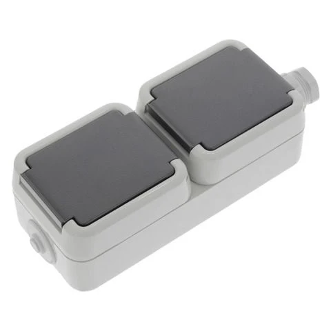 PeHa SWD opbouw stopcontactdoos 2-voudig randaarde creme